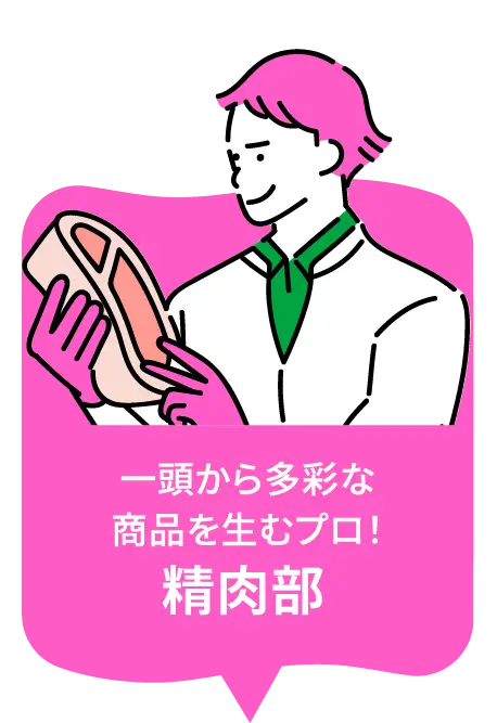 一頭から多彩な商品を生むプロ！ 精肉部
